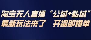 淘宝无人直播完整教程,公试+私域,最新玩法来了,开播即爆单-水滴知识网