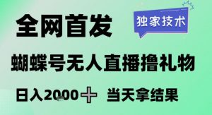 2026最新蝴蝶号无人直播掘金,独家技术,全网首发小白做了一个月收益3W,长期稳定可做【揭秘】-水滴知识网
