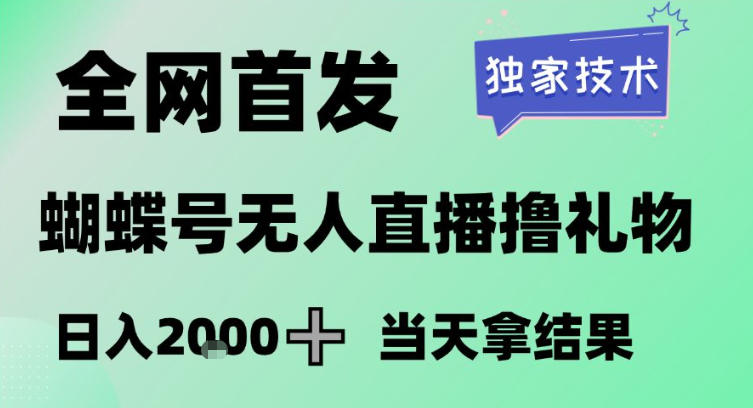 2026最新蝴蝶号无人直播掘金,独家技术,全网首发小白做了一个月收益3W,长期稳定可做【揭秘】-水滴知识网