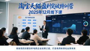 淘宝天猫盈利突破特训营25年12月线下课,系统性的深度剖析电商企业经营之道,打造电商标准化运营体系-水滴知识网
