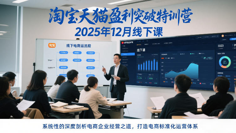 淘宝天猫盈利突破特训营25年12月线下课,系统性的深度剖析电商企业经营之道,打造电商标准化运营体系-水滴知识网