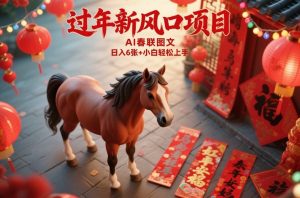 过年新风口项目,用ai春联图文,日入6张+小白轻松上手【揭秘】-水滴知识网