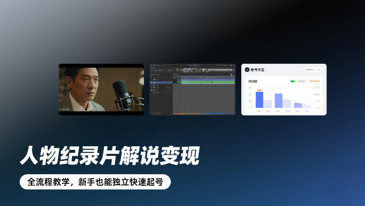人物纪录片解说变现，全流程教学，新手也能独立快速起号-水滴知识网
