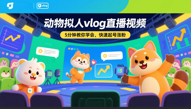 动物拟人vlog直播视频,5分钟教你学会,快速起号涨粉-水滴知识网