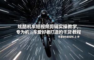 炫酷机车短视频剪辑实操教学,专为机车爱好者打造的干货教程,零基础也能轻松上手-水滴知识网