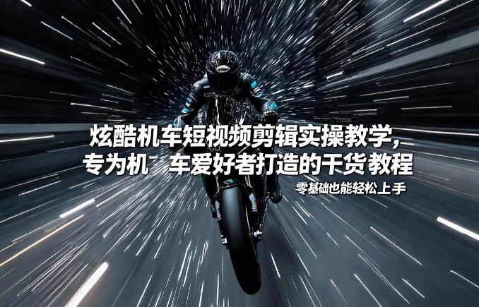 炫酷机车短视频剪辑实操教学，专为机车爱好者打造的干货教程，零基础也能轻松上手-水滴知识网