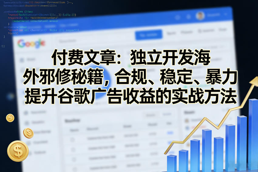 付费文章：独立开发海外邪修秘籍，合规、稳定、暴力提升谷歌广告收益的实战方法-水滴知识网