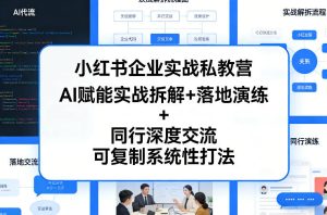 小红书企业实战私教营,AI赋能实战拆解+落地演练+同行深度交流,可复制系统性打法-水滴知识网