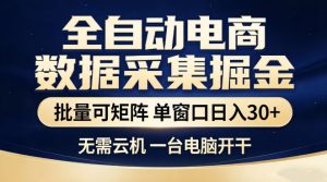 全自动电商数据集掘金,批量可矩阵,单窗口日入30+,无需云机,一台电脑开干【揭秘】-水滴知识网