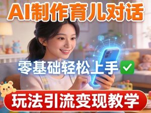AI制作育儿对话，零基础轻松上手，玩法引流变现教学-水滴知识网