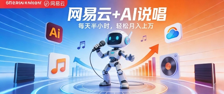 网易云+AI说唱，每天半小时，AI内容创作+流量变现，轻松月入1W-水滴知识网