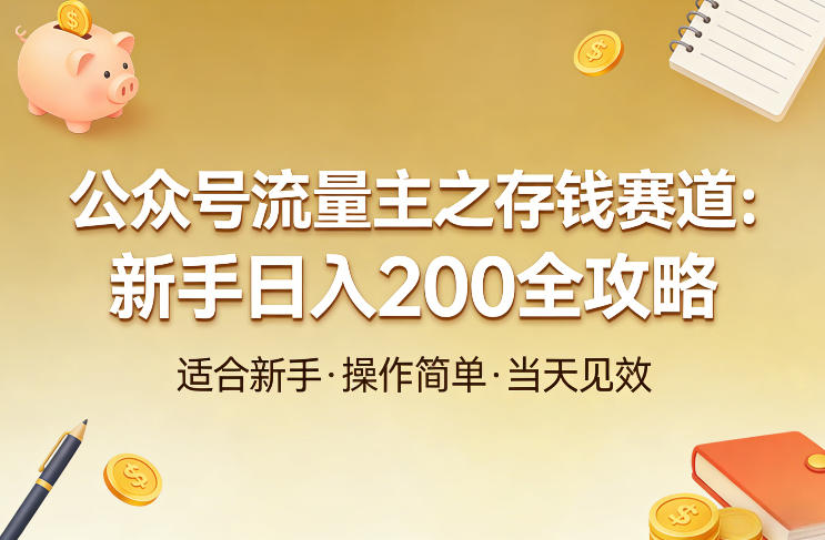 公众号流量主之存钱赛道,贴合当下需求,适合新手,一天收益2张-水滴知识网