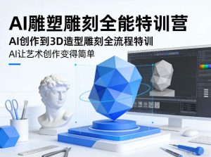 AI雕塑雕刻全能特训营,AI创作到3D造型雕刻全流程特训,AI让艺术创作变得简单-水滴知识网