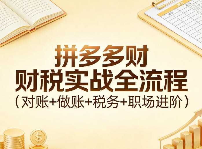 拼多多财税实战全流程(对账+做账+税务+职场进阶)-水滴知识网