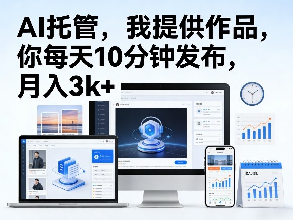 公众号AI托管,我提供作品,你每天10分钟发布,月入3k+【揭秘】-水滴知识网