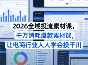 2026全域投流素材课,干万消耗爆款素材课,让电商行业人人学会投千川-水滴知识网