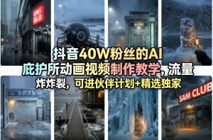 抖音40W粉丝的AI庇护所动画视频制作教学,流量炸裂,可进伙伴计划+精选独家-水滴知识网