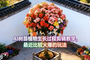 AI树苗植物生长过程剪辑教学，最近比较火爆的玩法-水滴知识网