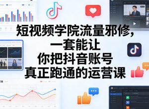 短视频学院流量邪修，一套能让你把抖音账号真正跑通的运营课-水滴知识网