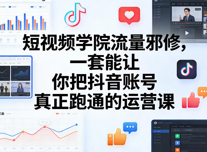 短视频学院流量邪修,一套能让你把抖音账号真正跑通的运营课-水滴知识网