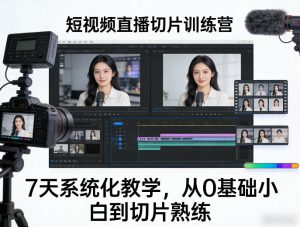 短视频直播切片训练营,7天系统化教学,从0基础小白到切片熟练-水滴知识网