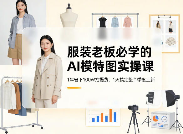 服装老板必学的AI模特图实操课，1年省下100W拍摄费，1天搞定整个季度上新-水滴知识网