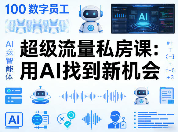 你的AI数字员工100个智能体,超级流量私房课,用AI找到新机会-水滴知识网