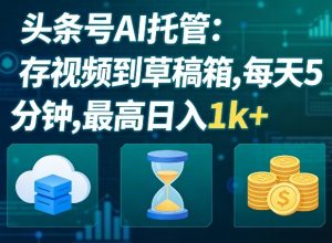 头条号AI托管,我存视频到你草稿箱,每天5分钟,最高日入1k+【揭秘】-水滴知识网