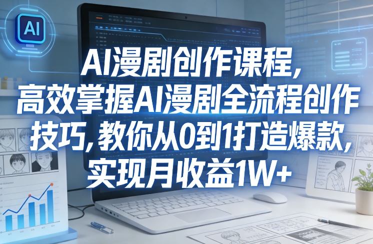某社群AI漫剧创作课程,高效掌握AI漫剧全流程创作技巧,教你从0到1打造爆款,实现月收益1W+-水滴知识网