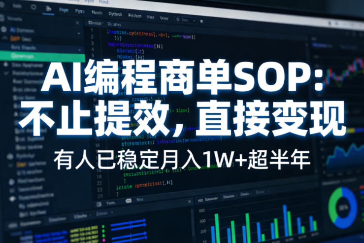 AI编程商单SOP,AI编程不能只给工作提效,还要直接变现,有人已经稳定月入1W+半年了-水滴知识网
