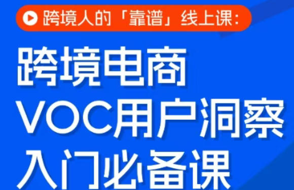 跨境电商VOC用户洞察入门必备课，跨境人的靠谱线上课-水滴知识网
