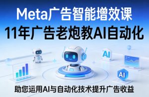 Meta广告智能增效课,11年广告老炮教AI自动化,助您运用AI与自动化技术提升广告收益-水滴知识网