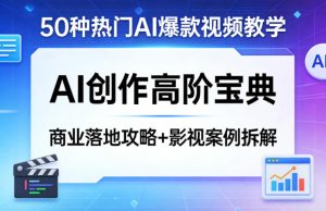 50种热门AI爆款视频教学，AI创作高阶宝典，商业落地攻略+影视案例拆解-水滴知识网