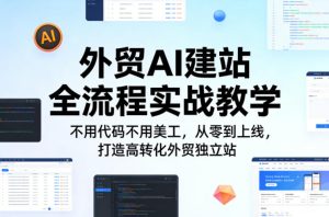 外贸AI建站全流程实战教学,不用代码不用美工,从零到上线,打造高转化外贸独立站-水滴知识网