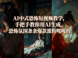 AI中式恐怖短视频教学,手把手教你用AI生成,恐怖氛围条条爆款涨粉嘎嘎的-水滴知识网