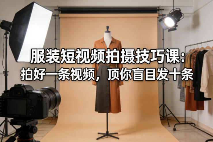 服装短视频拍摄技巧课:拍好一条视频,顶你盲目发十条-水滴知识网