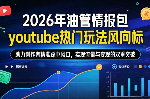 2026年油管情报包，youtube热门玩法风向标，助力创作者精准踩中风口，实现流量与变现的双重突破（更新）-水滴知识网