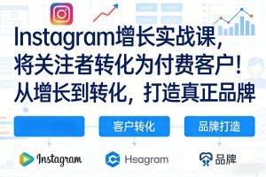 Instagram增长实战课,将关注者转化为付费客户!从增长到转化,打造真正品牌(双语字幕)-水滴知识网