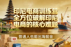 印尼电商训练营，全方位破解印尼电商的核心难题，普通人也能出海掘金-水滴知识网