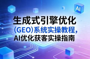 生成式引擎优化(GEO)系统实操教程,AI优化获客实操指南-水滴知识网