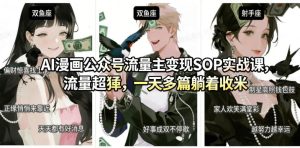 AI漫画公众号流量主变现SOP实战课，流量超猛，制作简单，一天多篇躺着收米-水滴知识网