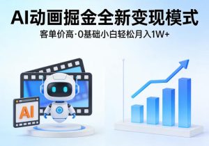 AI动画掘金全新变现模式，客单价高，0基础小白也能轻松月入1W+-水滴知识网