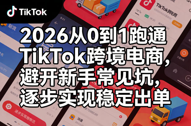 2026从0到1跑通TikTok跨境电商,避开新手常见坑,逐步实现稳定出单-水滴知识网