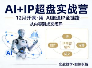 格掌门AI+IP超盘实战营,12月的课,用AI跑通IP全链路,从内容到成交闭环-水滴知识网