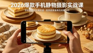 2026爆款手机静物摄影实战课,手机也能拍出商拍感,学会拍出高质感美食商品-水滴知识网