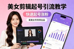 某美女号导师出品:美女剪辑起号引流教学,快速起号涨粉-水滴知识网