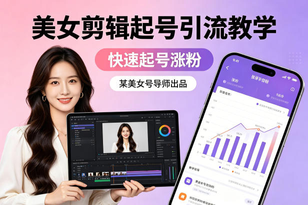 某美女号导师出品:美女剪辑起号引流教学,快速起号涨粉-水滴知识网