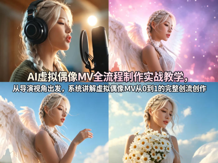 AI虚拟偶像MV全流程制作实战教学，从导演视角出发，系统讲解虚拟偶像MV从0到1的完整创作流程-水滴知识网