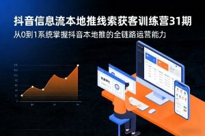 抖音信息流本地推线索获客训练营31期,从0到1系统掌握抖音本地推的全链路运营能力(更新0421)-水滴知识网