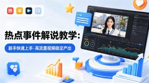 某大V的热点事件解说教学,新手也能快速上手,稳定产出高流量解说视频-水滴知识网